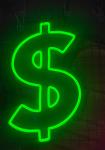Dollars neon sign handmade green color money neon sign