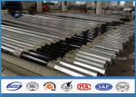Low Voltage tapered steel pole , galvanized metal posts with Bituminous Painting