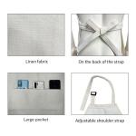 Printable Blank White Adjustable Sublimation Linen Apron With Pocket For Adult
