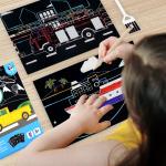 12 TYPES Vehicles Themed Scratch Paper Art Set No Smell Eco Friendly STEM Toys