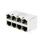 LPJG47561ADNL 1000 Base-T Integrated Magnetics 2x4 Port RJ45 Modular Jack