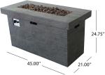 40,000 BTU Grey Gas Square Gardern Fire Pit Outdoor Brazier