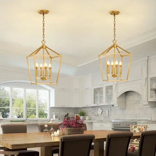 Loft Vintage Iron Birdcage Pendant Light Modern Darlana Linear Lantern Chandelier（WH-AP-640）