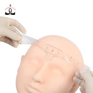 Wholesale Clear Permanent Makeup Microblading Eyebrow Ruler Sticker 50pcs/ Roll from china suppliers