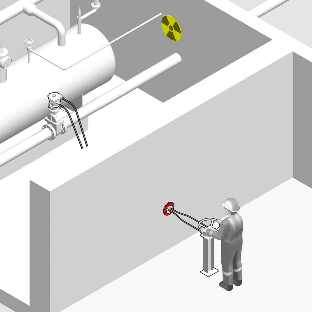 Remote mechanical valve actuation safe remote valve operation for the shipbuilding, offshore, oil & gas