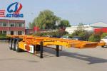 Customer Request Aotong 40-45ft 3 Axle Flatbed Container Trailers with 12