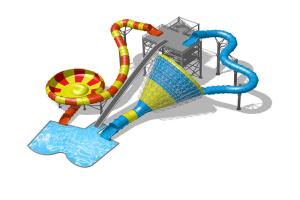 Wholesale UV Resistant 14m Water Park Slide Commercial Splash Bowl And Tornado Slide Combo from china suppliers