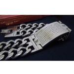 Men's Titanium Stainless Steel Dould Curb Chain Id Bracelet with Chinese Word