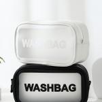 Simple Style Zipper Closure Unisex Frosted PVC Makeup Bag