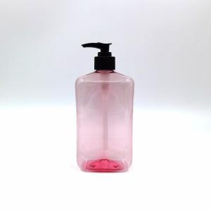 Wholesale 500ml Flat Plastic Cosmetic Bottles With Black Lotion Pump Shampoo Hand Wash Container from china suppliers