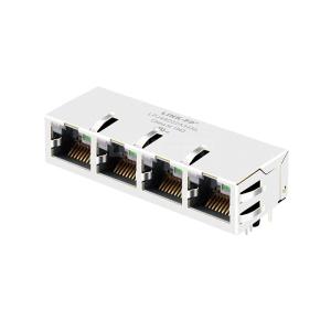 Wholesale LPJ48002A34NL 10/100 Base-T Tab Up Green&amp;Yellow/Green LED 1x4 Port RJ45 Connectors With Integrated Magnetics from china suppliers