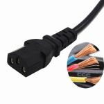 Best 3pin C13 black extension power cord without stopper 0.5m-10m copper power