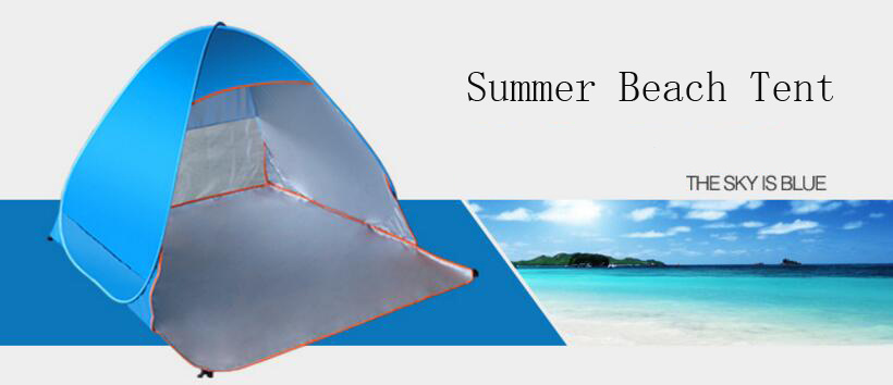 Outdoor Beach Tent Sun Shade Automatic Pop up Waterproof Family Tent