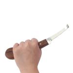 Professional Farrier Hoof Trimming Knife with Steel Blade and Wood Handle for