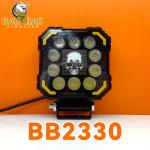 Square Red Yellow White Flashing Dual Color Motorcycle LED Headlight Car Work