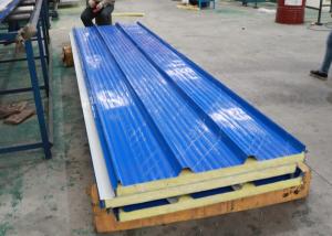 Wholesale Fireproof Wall Roof 200mm Glass Wool Sandwich Panel from china suppliers
