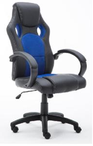Wholesale 320mm Nylon Base With Casters Gaming Chair 100mm Painting Gaslift Nylon Armrest With PU Padding Black PU+ Blue Mesh from china suppliers