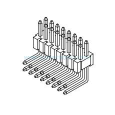 Wholesale Double row right angle 1.27mm male header connector from china suppliers