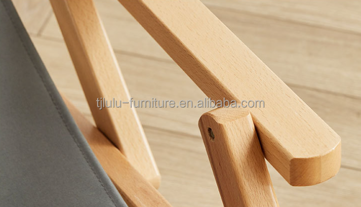 Modern Wood Fabric Folding Sofa Chair Nordic Style Living Room Furniture with Customized Color and Nitrolacquer Finish