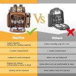 Hap Tim Picnic Backpack Cooler for 4 Person with Insulated Leakproof Cooler Bag,