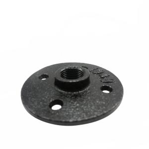 Wholesale Decorative Black Malleable Iron Floor Flange Four Holes For Shelf from china suppliers