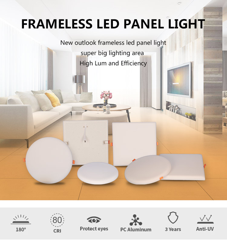 2020 new year hot sell promotion price 9w Round led frameless light