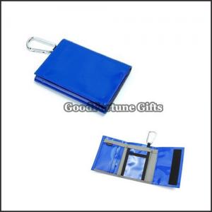 China cheap promotional high quanlity 2 fold polyester wallet purse with carabiners gift logo on sale
