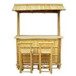 Bamboo Tiki Bar Tropical Outdoor Bar with Thatched Roof for Backyard & Parties