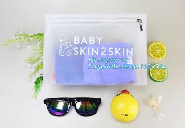 With hanging ring pvc slider bag zippered cosmetic bag, water proof cosmetic