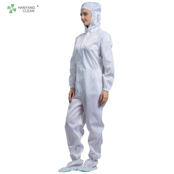 Anti Static ESD Reusable Sterile Clean Room Coveralls With Hood Boots Conductive