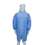 Unisex Blue Nonwoven Lab Coat Shirt / Korean / Knitted Collar Style