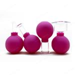 Vacuum Glass Cupping Therapy Set Antirheumatic 4 Pcs For Face and Body