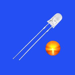 Wholesale 5mm 1.5Hz 1/6 Duty Cycle Orange Color 600-615nm 600-1200mcd Round Head Long LED Pins Flashing Light from china suppliers