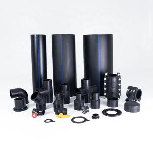 China SDR13.6 SDR17 HDPE Pipes And Fittings 1 Inch Black Plastic Water Pipe Fittings on sale