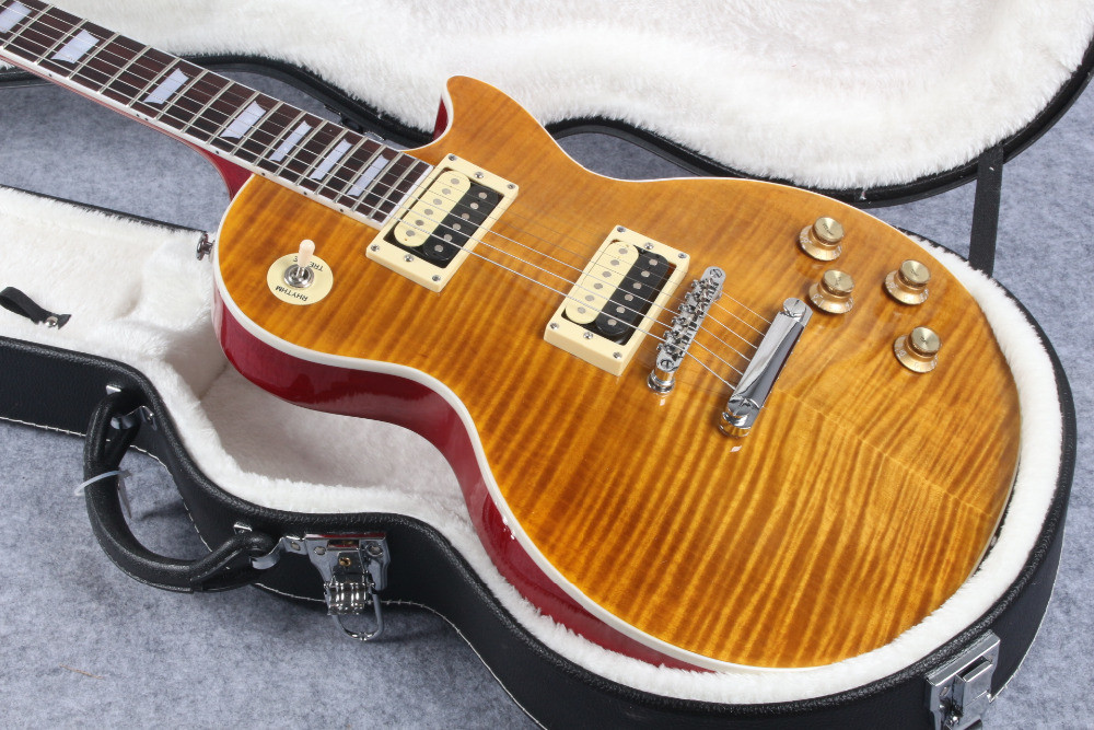 Slash 1959 Les standard Reissue tiger flame electric guitar, Slash signature LP guitar ems free shipping