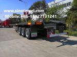 60T Semi Trailer 3 Axles Semi Flatbed Trailers Gray