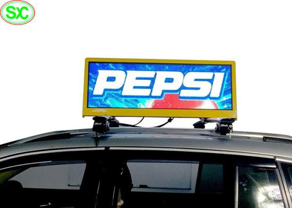 P4 Waterproof IP65 Video Car LED Sign Display , taxi roof led display