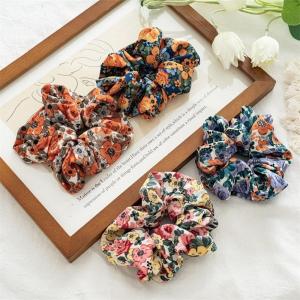 Wholesale Flower Hair Rope Fabric Scrunch Hair Tie For Women from china suppliers