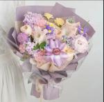 Customized 53*53 CM Colorful 3D Printed Rose Flower Wrapping Paper for Fresh