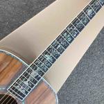 Real Abalone Inlay 41 Inch Koa Wood Round Body Classic Acoustic Guitar Free