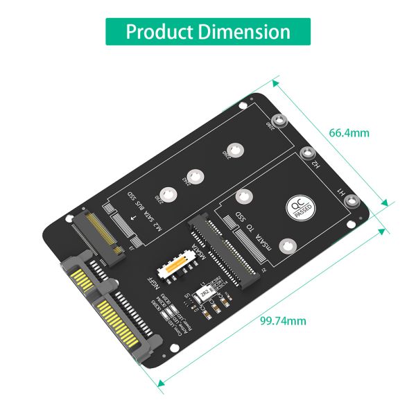 M.2 NGFF Key B and mSATA to SATA adapter connection details