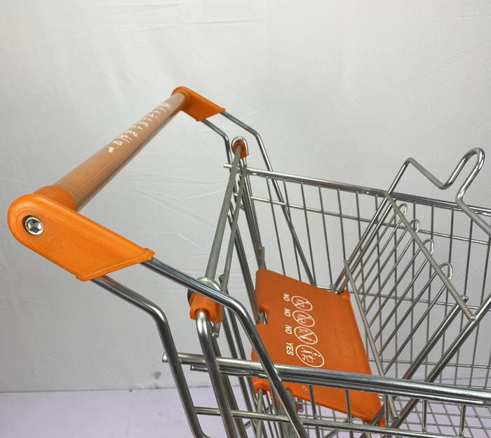 Asian Style 125L Conventional Metal Handcart Chain Supermarket Warehouse Trolley With High Sales Volume