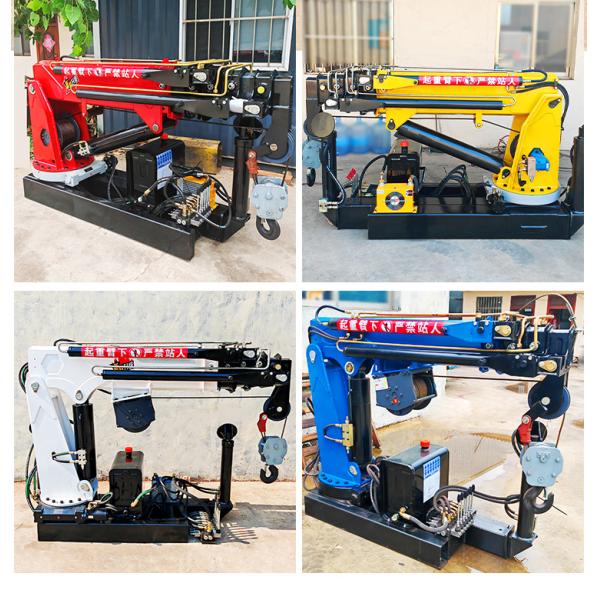 Small Portable Electric Winch Hydraulic Lifting Rotary Crane with Remote Control for Construction and Farming