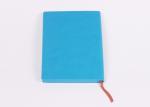 Pu Leather Light Blue Soft Cover Notebook With Color Edge And Belly Band
