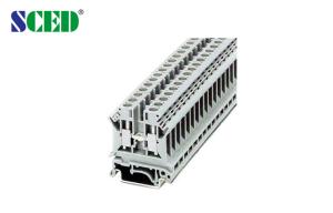 Wholesale 600V 50A Din Rail Mounted Terminal Blocks , 8.2mm Feed Through Connector for Electric from china suppliers