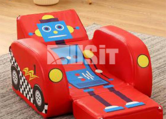 Cute Car Shape Furniture Children's 2 In 1 Flip Open Cartoon Figure Sofa Chair