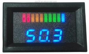 Wholesale battery gauge blue dual LED line Digital Battery Discharge Indicator for electric LSV NSV golf carts 12V up to 200V from china suppliers