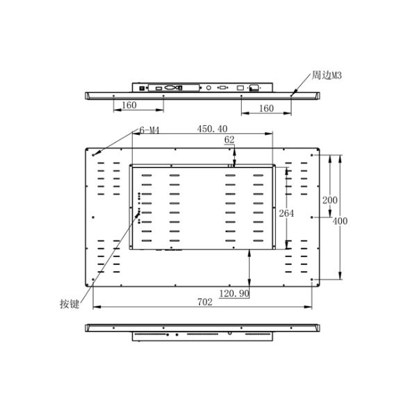 32 inch Customizable Embedded Industrial Control Integrated Computer Industrial Resistance Capacitance Cheap TouchScreen Display