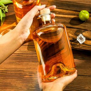 Wholesale 375ml Capacity Glass Bottle with Wooden Cap and Transparent Design from china suppliers