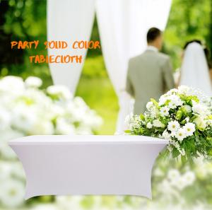 China Wedding Party Stretch Tablecloth Rectangular Spandex Lycra Table Cover Tight Fit Fitted Tablecloth for party decoration on sale